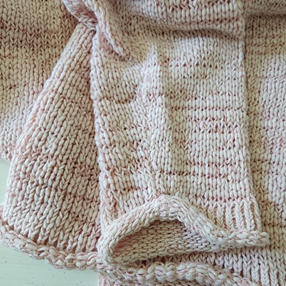 SWEATER CHARTER CLUB Knit Pink White Rolled Edges Long Sleeves Sz X-Large NWT - Picture 7 of 9